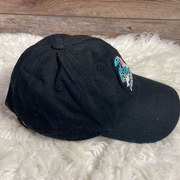 CHUBBIES Black Embroidered Parrot Palm Trees Unisex Baseball Style Cap Hat - Picture 3 of 8